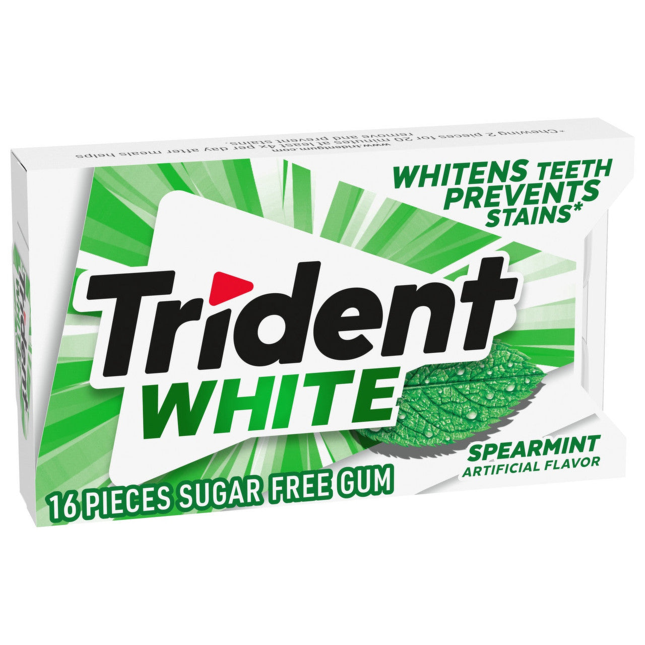 Trident White Spearmint Sugar Free Gum - 16 Ea, 9 Pack